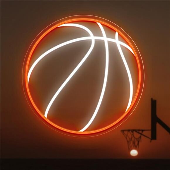 Basketball Neon Sign LED Wall Light Dimmable Sports Decor for Room Bedroom - Picture 1 of 8